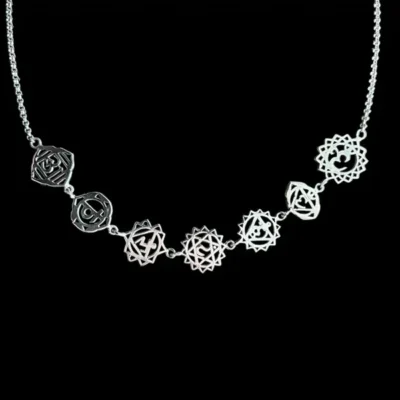Zilveren chakra ketting round big