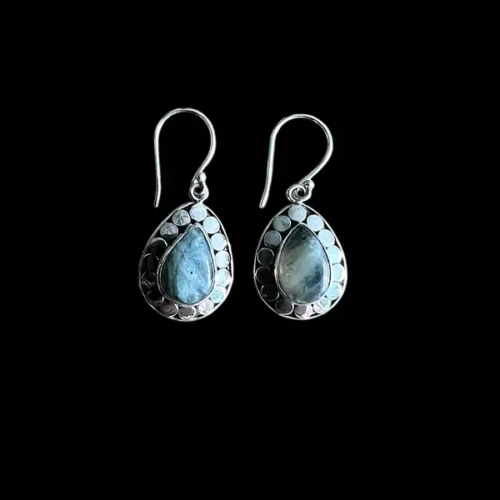 Zilveren oorbellen Loulou grey