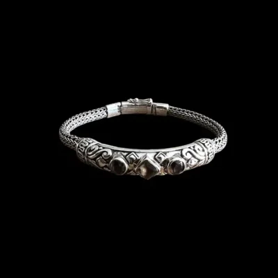 Zilveren dames armband Vera brown
