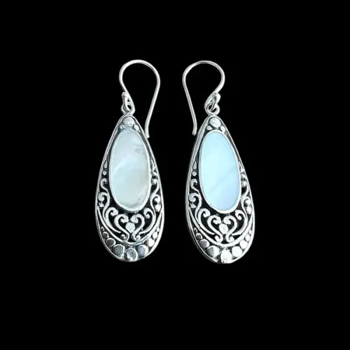 Zilveren oorbellen Tessa white