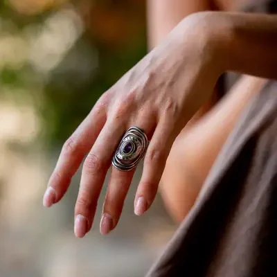 zilveren dames ring lovi pink
