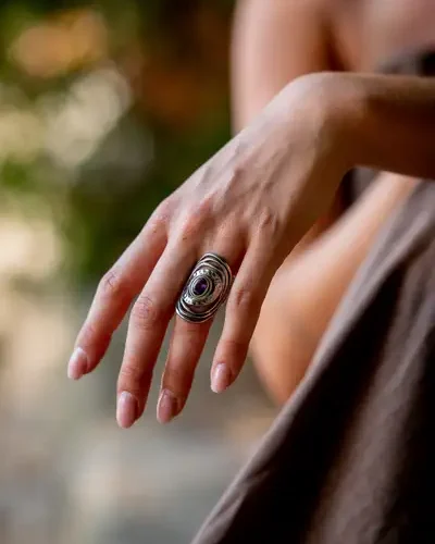 zilveren dames ring lovi pink