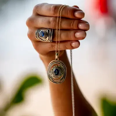 Zilveren dames ring Lovi dark blue