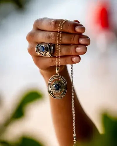 Zilveren dames ring Lovi dark blue