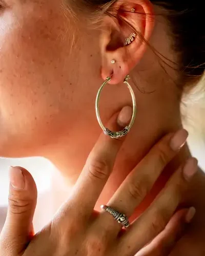 Zilveren oorbellen Bali