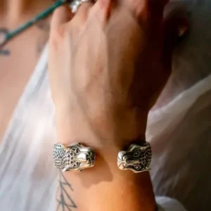 Zilveren dames armband Panter