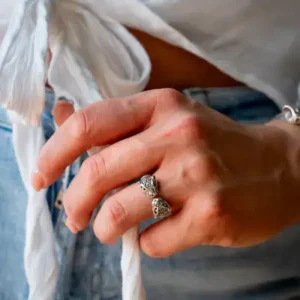 Zilveren dames ring Panter