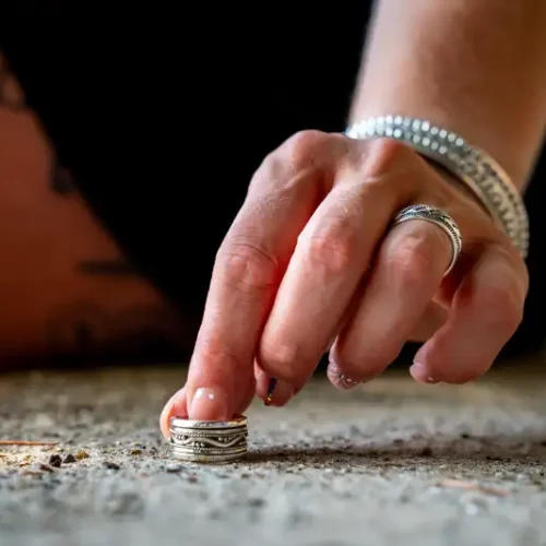 Zilveren dames anti-stress ring Maud