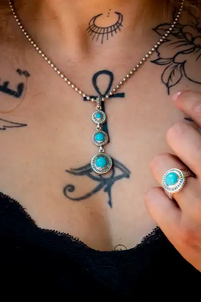 Zilveren hanger Jawan blue 3 Zilveren hanger Jawan blue - Afbeelding 3