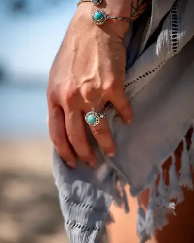 Zilveren dames ring Jawan blue