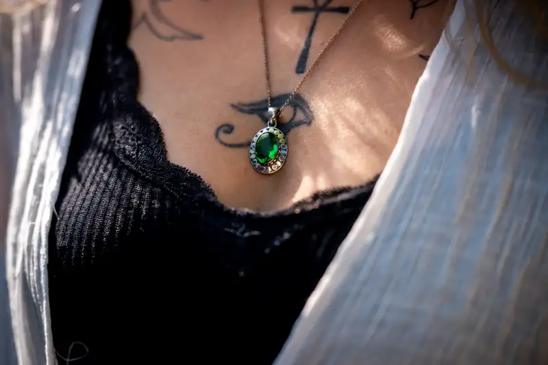 Zilveren hanger Loulou green 2 Zilveren hanger  Loulou green - Afbeelding 2