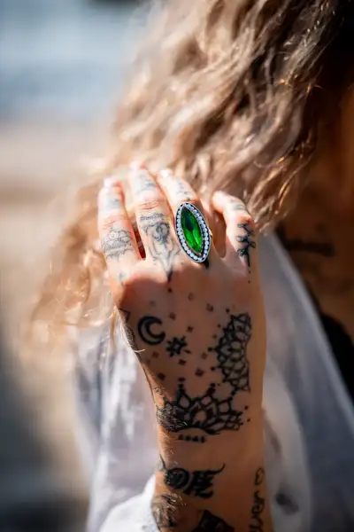 Zilveren dames ring Jade green 2 Zilveren dames ring Jade green - Afbeelding 2