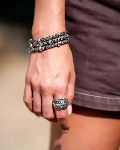 Zilveren dames en heren armband Gita