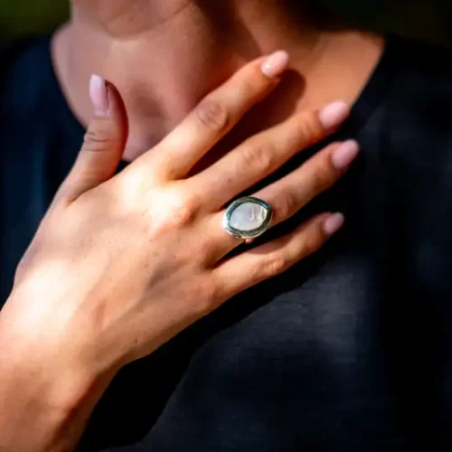 Zilveren dames ring Nila white