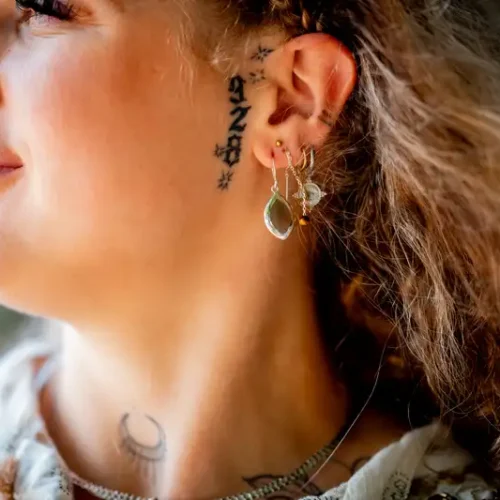 Zilveren oorbellen Nila brown