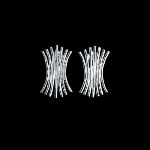 Zilveren oorbellen Bamboo