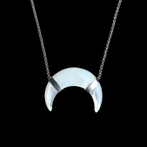 Zilveren ketting Maansikkel white