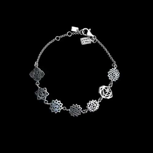 Zilveren chakra armband smal