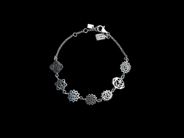 Zilveren chakra armband smal