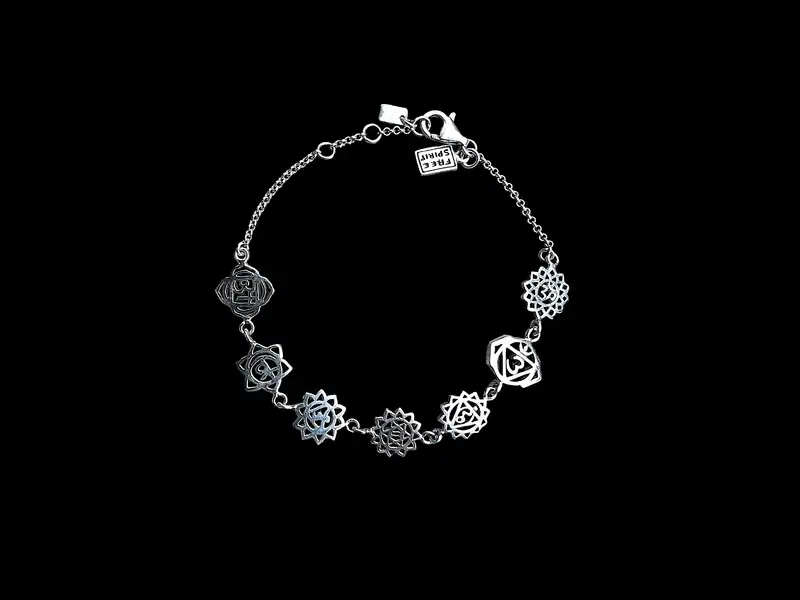 Zilveren chakra armband smal 1 Zilveren chakra armband smal