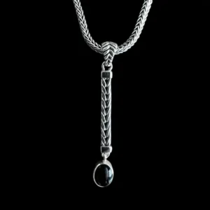 Zilveren hanger Mara black