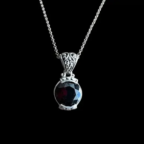 Zilveren dames hanger en ketting Aïda brown