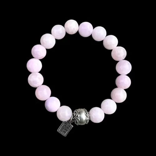 Kralen armband roze jade met tibitaans geluksballetje