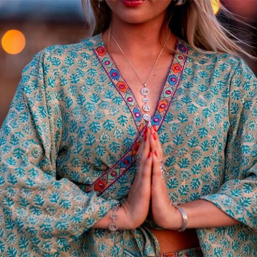 Zilveren chakra ketting medium