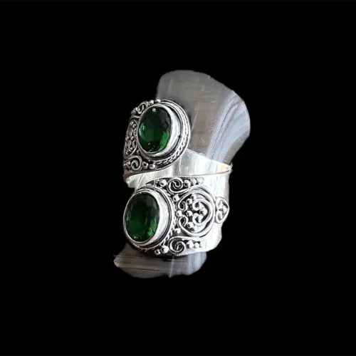 Zilveren dames ring Harmonie green