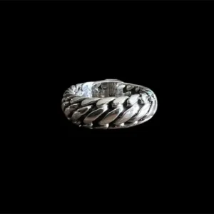 Zilveren dames en heren ring Strong brown