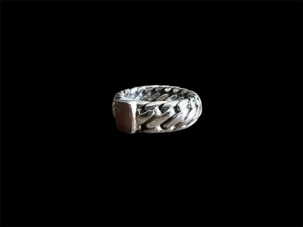 Zilveren dames en heren ring Strong brown - Afbeelding 3