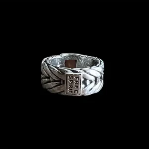 Zilveren dames en heren ring Pride brown