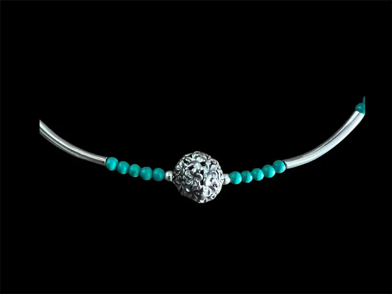 Zilveren ketting Lieve turkoois 2 Zilveren ketting Lieve turkoois - Afbeelding 2