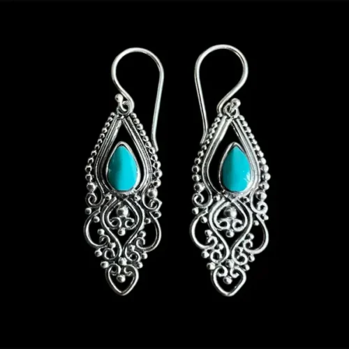 Zilveren oorbellen Ira blue