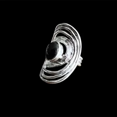 Zilveren dames ring Lovi black