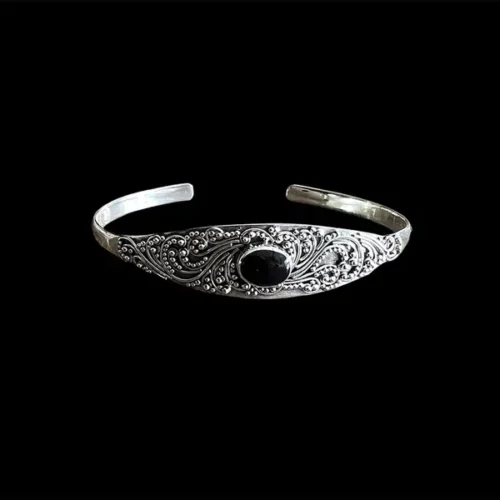 Zilveren dames armband Siti black