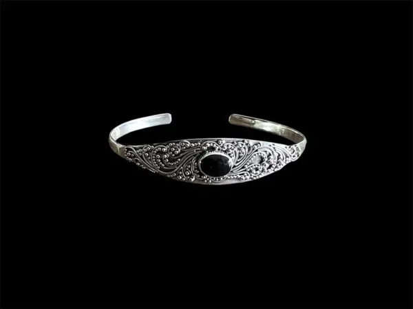 Zilveren dames armband Siti black