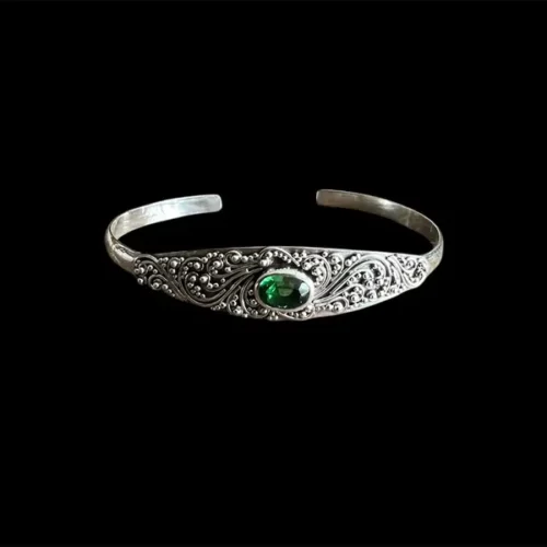 Zilveren dames armband Siti green