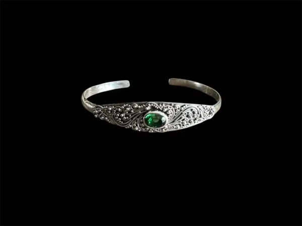 Zilveren dames armband Siti green