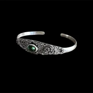 Zilveren dames armband Siti green