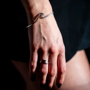 Zilveren dames armband Wave