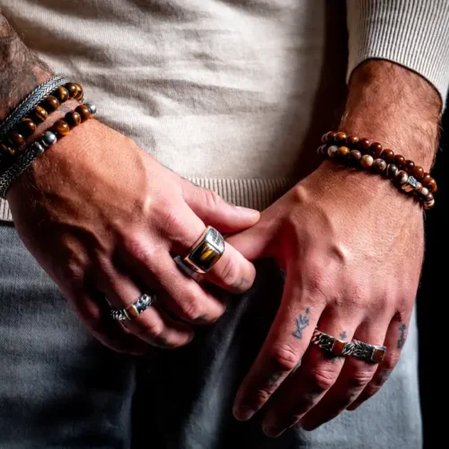 Zilveren dames en heren armband Kris medium