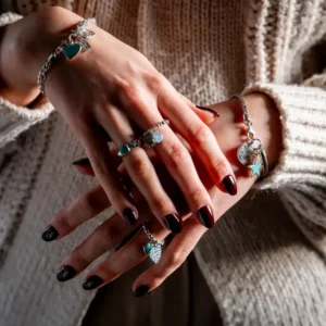 Beads ring Amor blue