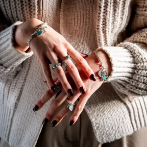 Zilveren dames armband Star blue