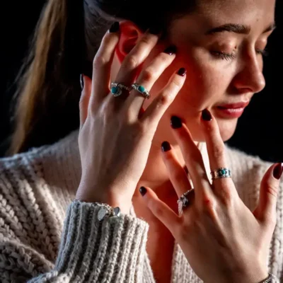 Zilveren dames ring Beau blue