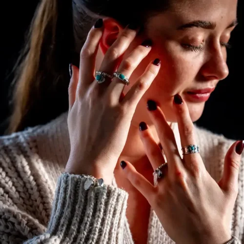 Zilveren dames ring Beau blue