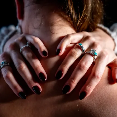 Zilveren dames en heren ring Strong blue smal