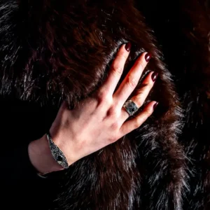 Zilveren dames armband Siti black