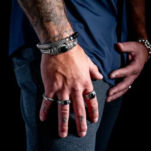 Zilveren dames en heren ring Strong smal