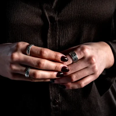 Zilveren dames en heren anti-stress ring Bella